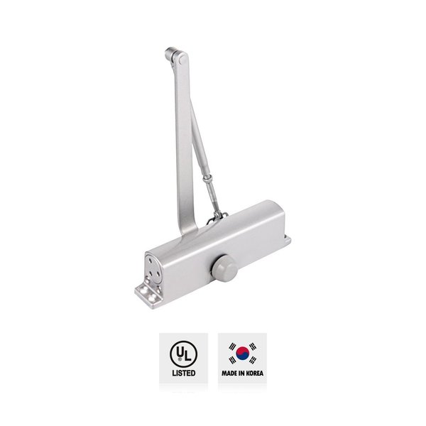 Premier Lock Aluminum Commercial Door Closer w/Adjustable 3 Valve Mechanism, Back Check, Size #5 DC51BC